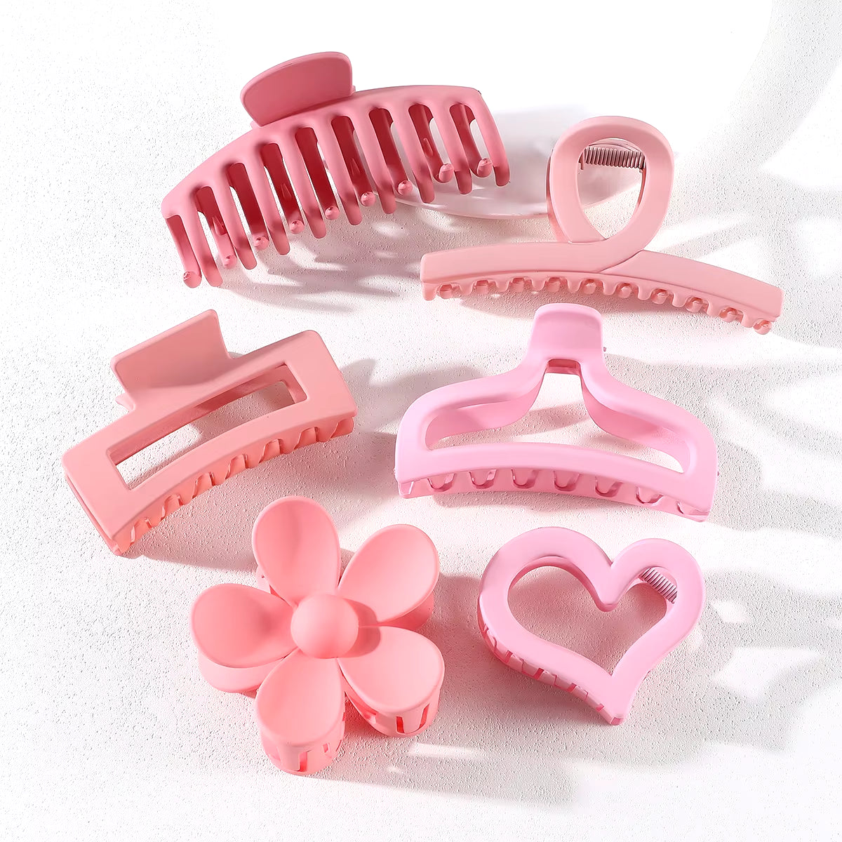 6Pcs Women Fashion Claw Clip Set Headwear Large Hair Claw Multiple Styles Korean for Girls Shark Clips Barrette Hair Accessories