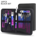 Manicure Set, Stainless Steel Gradient Professional Pedicure Kit Nail Scissors Grooming Kit with Travel Case