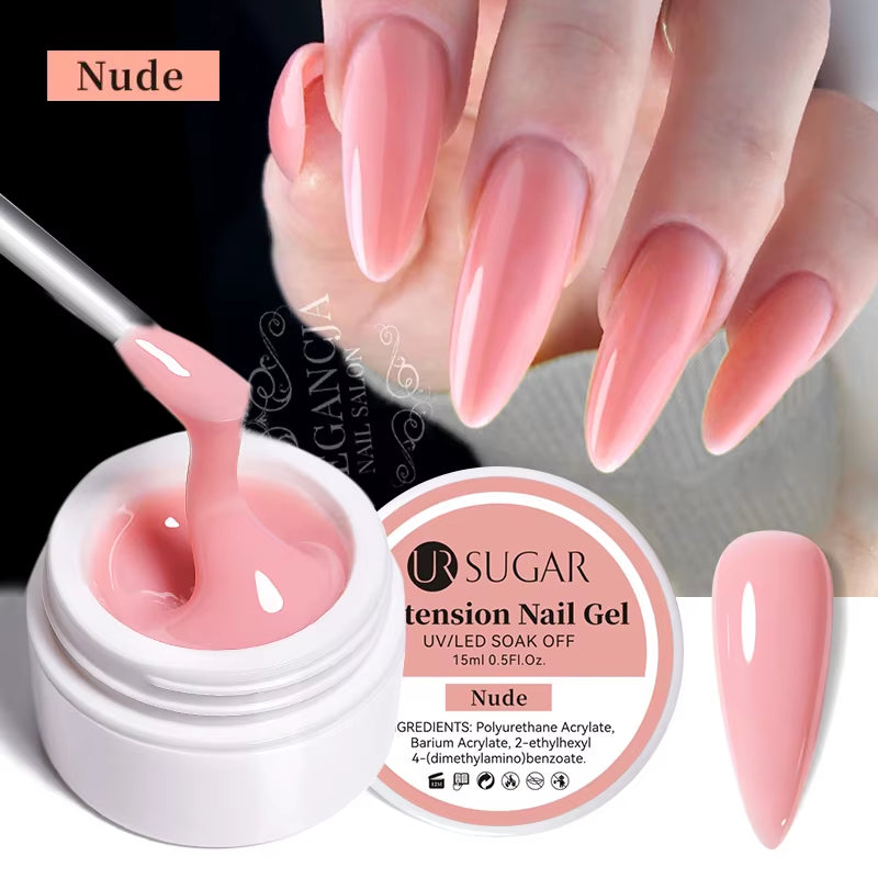 15Ml Extension Nail Gel Polish Nails Finger Form Clear Nude Pink Nail Art Camouflage Hard Gel Acrylic Nail Manicur