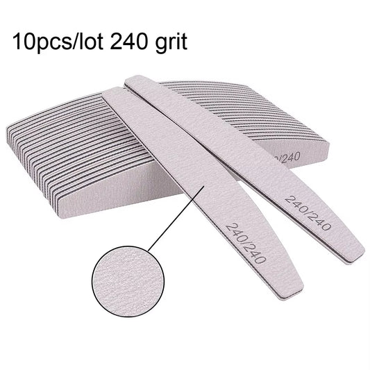 5/10Pcs Professional Nail File 150/180 Sandpaper Strong Thick Nail Files Sanding Half Moon Lime Nail Accessories and Tools