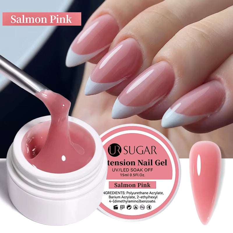 15Ml Extension Nail Gel Polish Nails Finger Form Clear Nude Pink Nail Art Camouflage Hard Gel Acrylic Nail Manicur