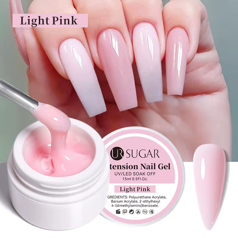 15Ml Extension Nail Gel Polish Nails Finger Form Clear Nude Pink Nail Art Camouflage Hard Gel Acrylic Nail Manicur