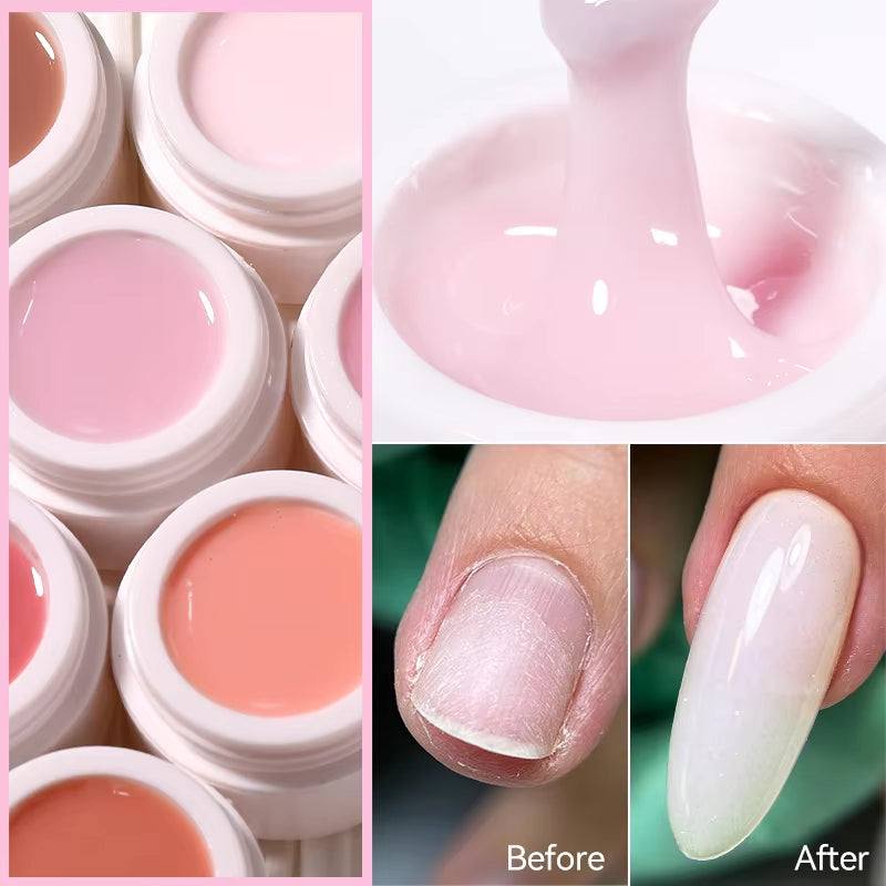 15Ml Extension Nail Gel Polish Nails Finger Form Clear Nude Pink Nail Art Camouflage Hard Gel Acrylic Nail Manicur