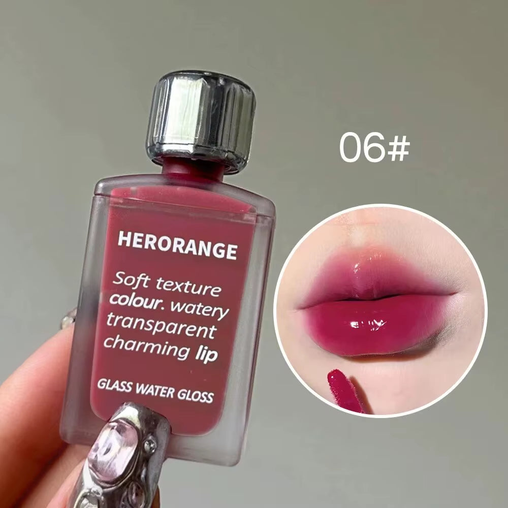 Lightly Glass Water Gloss  Lip Glaze Mirror Moisturizing Plump Lips Not Easy to Stick to the Cup Long-Lasting Makeup