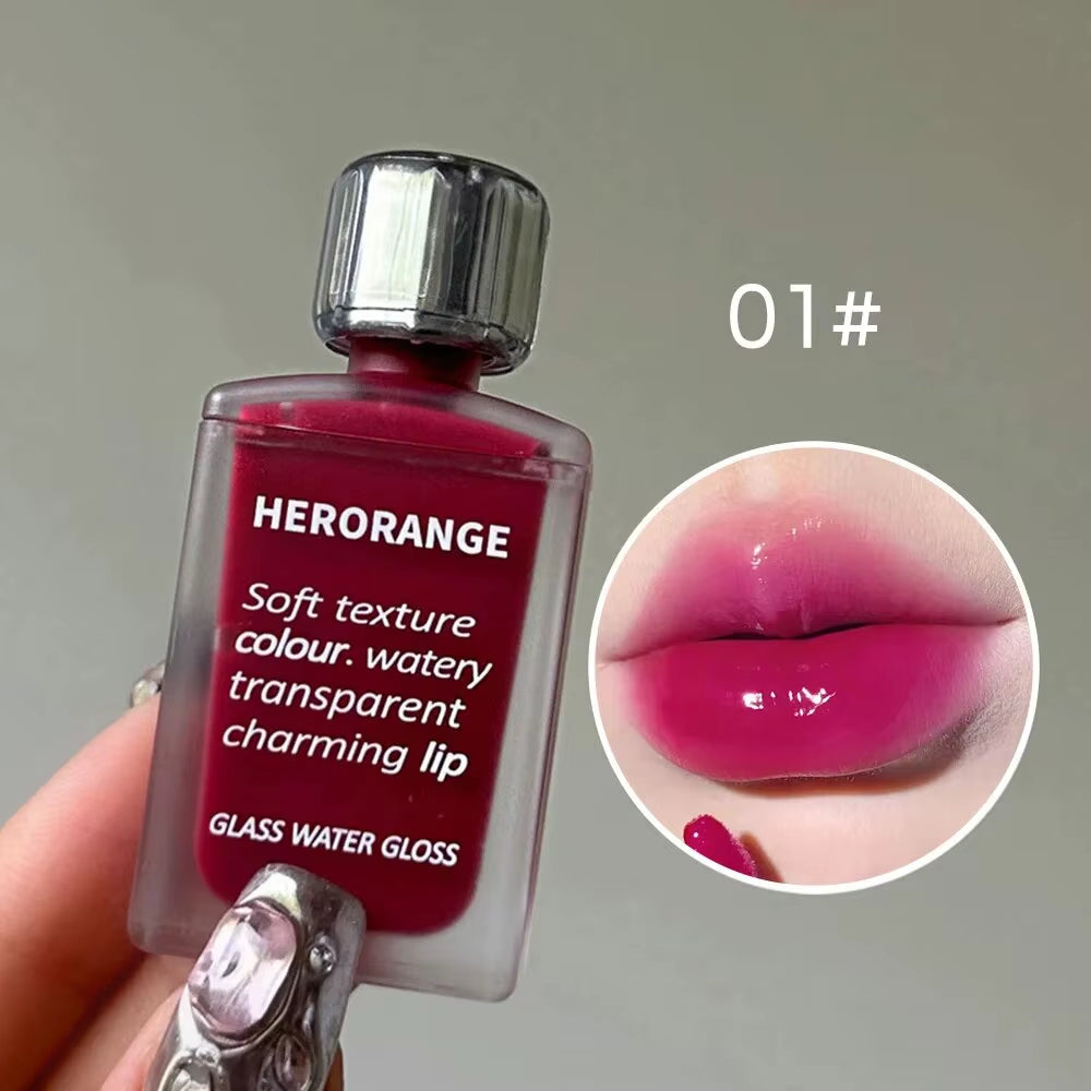 Lightly Glass Water Gloss  Lip Glaze Mirror Moisturizing Plump Lips Not Easy to Stick to the Cup Long-Lasting Makeup